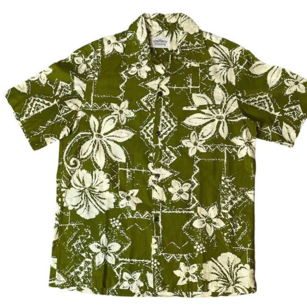 Vintage 70s Mens Hawaiian Tiki Shirt